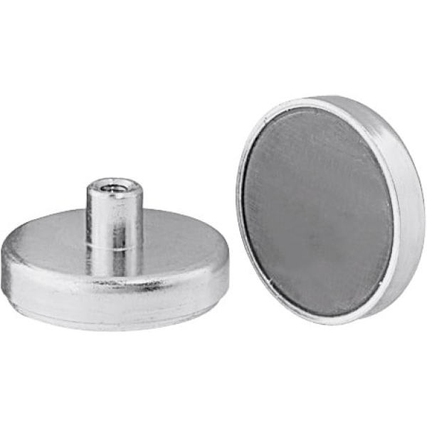 HOFFMANN - Magnete permanente cilindrico piatto con filettatura interna  Ferrite - Metalworker