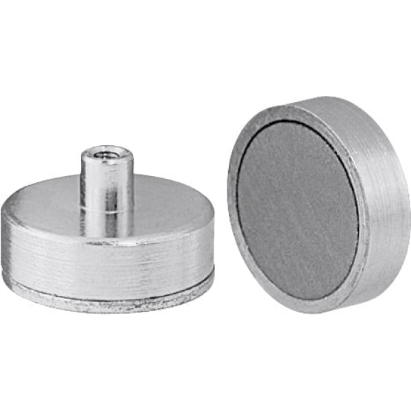 HOFFMANN - Magnete permanente cilindrico piatto con filettatura interna  Neodimio - Metalworker