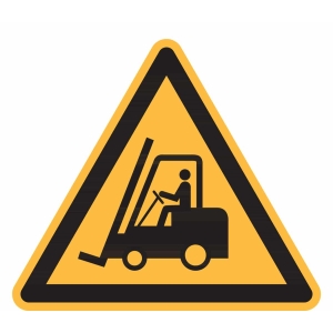 Simbolo di avvertimento Attenzione ai carrelli in movimento