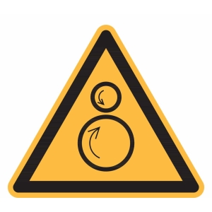 Simbolo di avvertimento Attenzione: rulli rotanti pericolosi