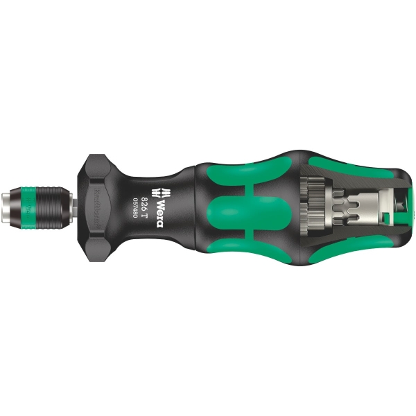 WERA - Giravite portainserti Kraftform Turbo per bit da 1/4 pollice C 6,3 ed  E 6,3 con mandrino a cambio rapido, Attacco esagonale: 6,3 - Metalworker