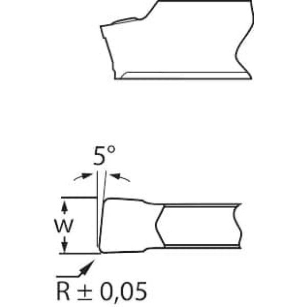 Inserto di troncatura sinistro 5°