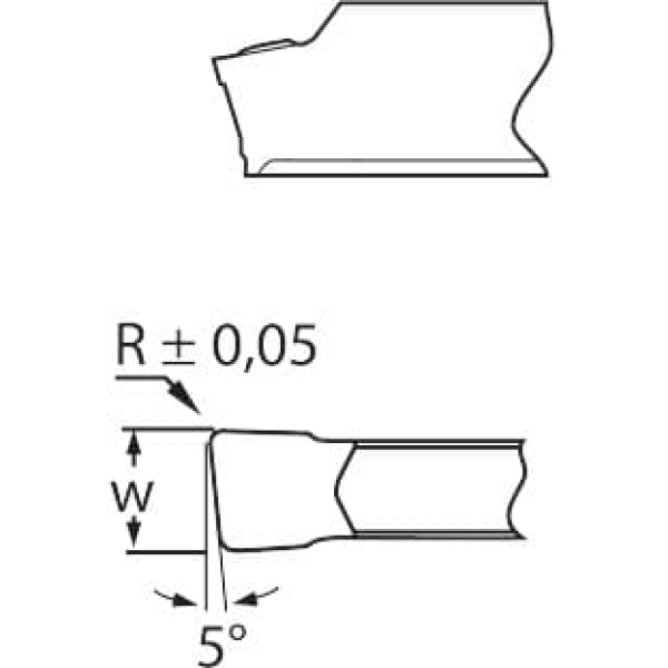 Inserto di troncatura destro 5°