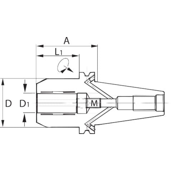 Mandrino idraulico corto