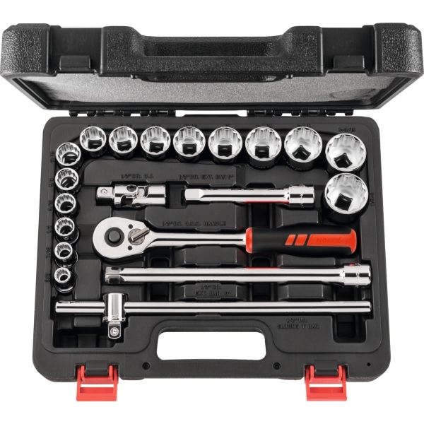 HOLEX - Set di chiavi a bussola con attacco quadro da 1/2 pollice, misure  in pollici 20 pezzi, Numero pezzi: 20 - Metalworker