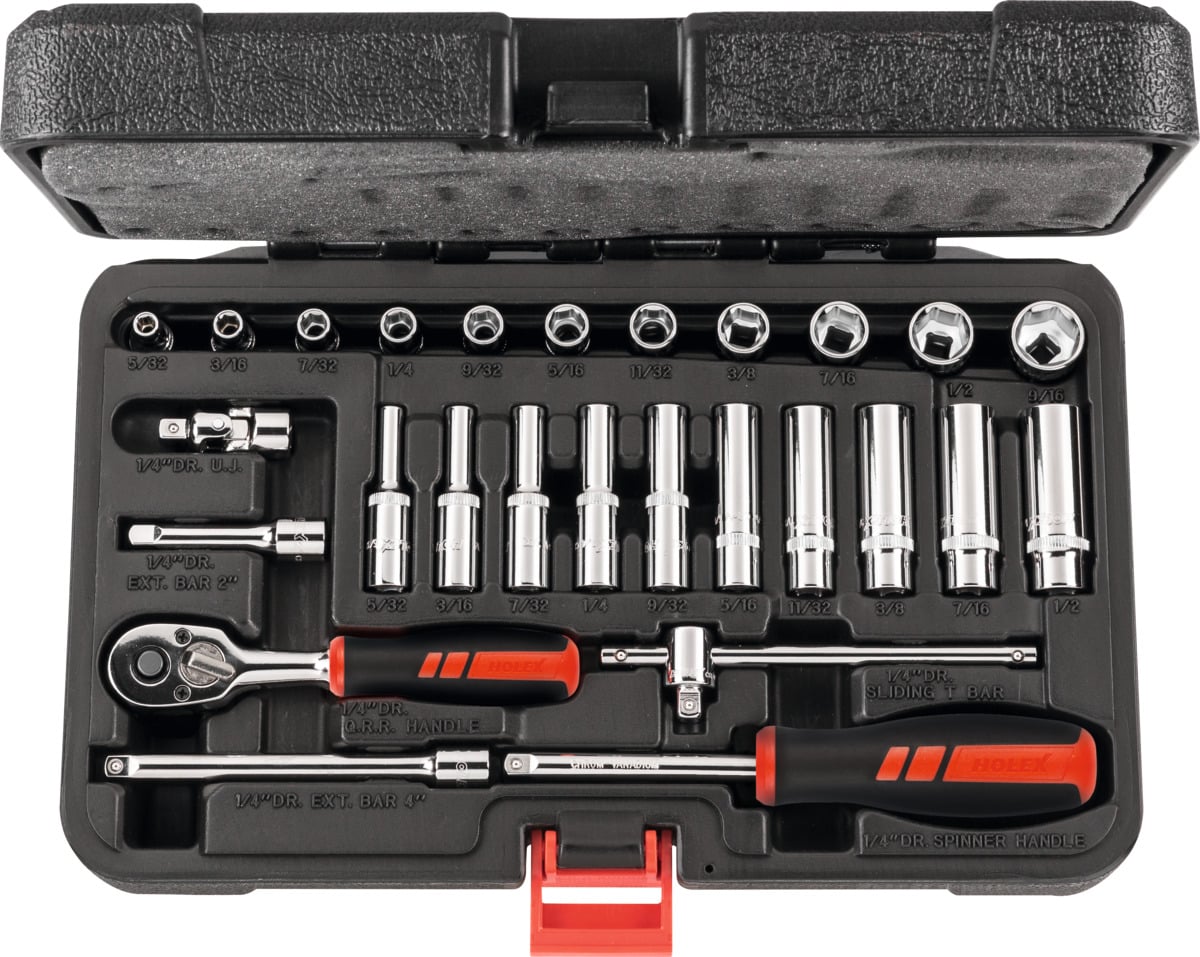 Set di chiavi a bussola 1/4'' + 1/2'' – KS Tools: 151 pezzi
