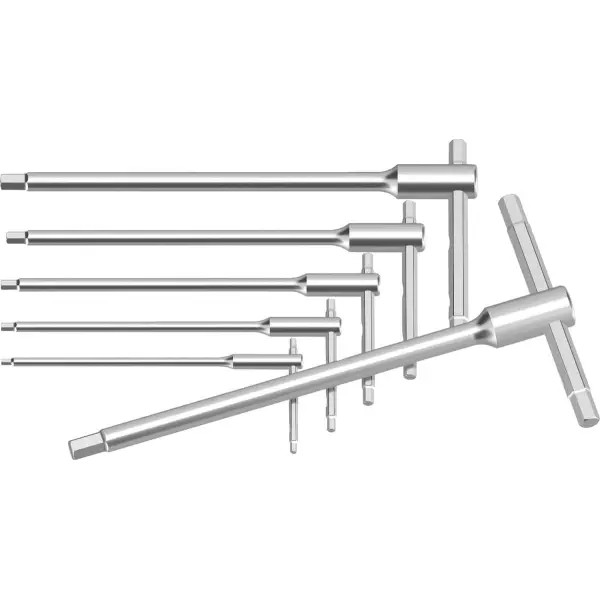 Set di chiavi maschio a T con 3 impronte esagonali