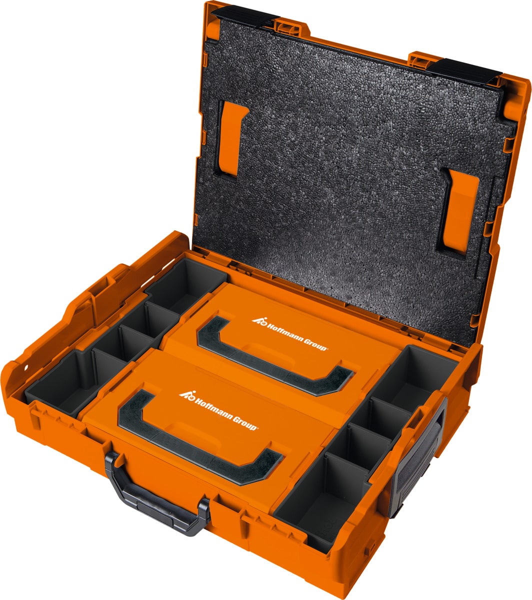 HOFFMANN - Valigetta in plastica L-BOXX con 2 valigette con set e