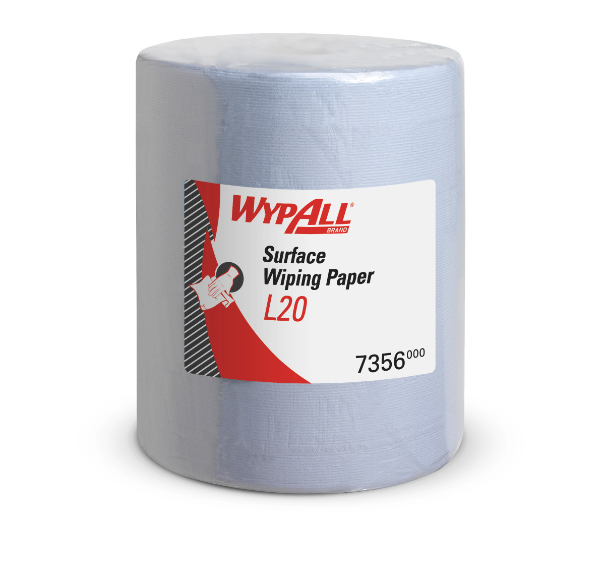 Panno per la pulizia delle superfici WypAll® L20 7356 - Rotolo azzurro  extra largo - 1 Maxi rotolo x 1.000 panni in carta a 2 veli, azzurri