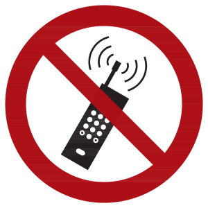 Segnali di divieto Vietato tenere i telefoni cellulari accesi