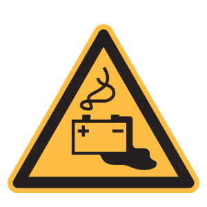 Simbolo di avvertimento Pericolo batterie in fase di carica