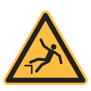 Simbolo di avvertimento Pericolo caduta con dislivello