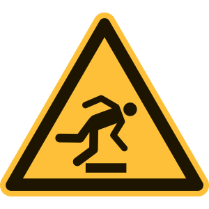 Simbolo di avvertimento Pericolo ostacolo in basso